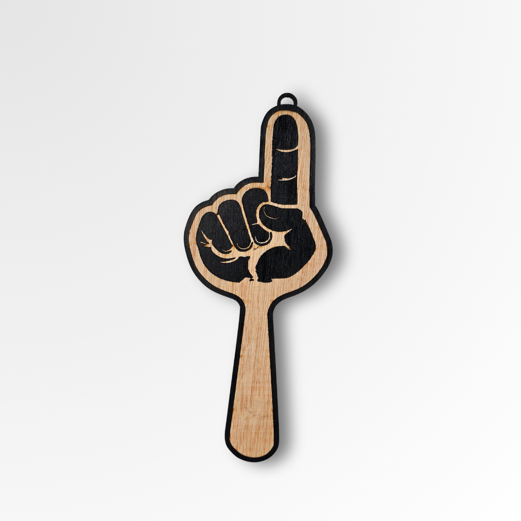 Paddle de fiesta "Pointing Hand" - Madera natural
