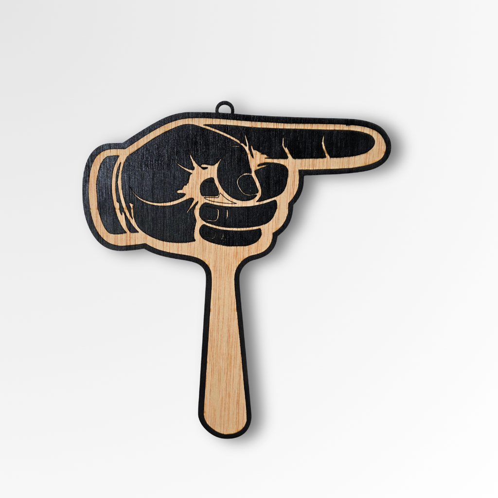Paddle de fiesta "Pointing Hand" - Madera natural
