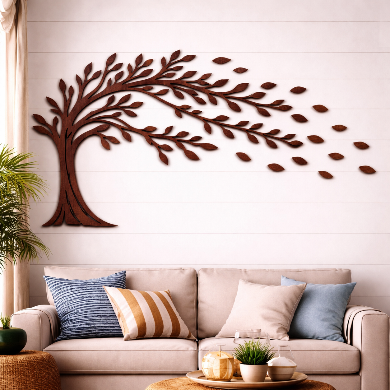 Arte mural "Árbol decorativo" - Madera natural