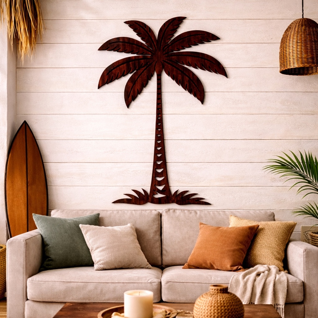 Arte mural “Palmera” - Madera natural