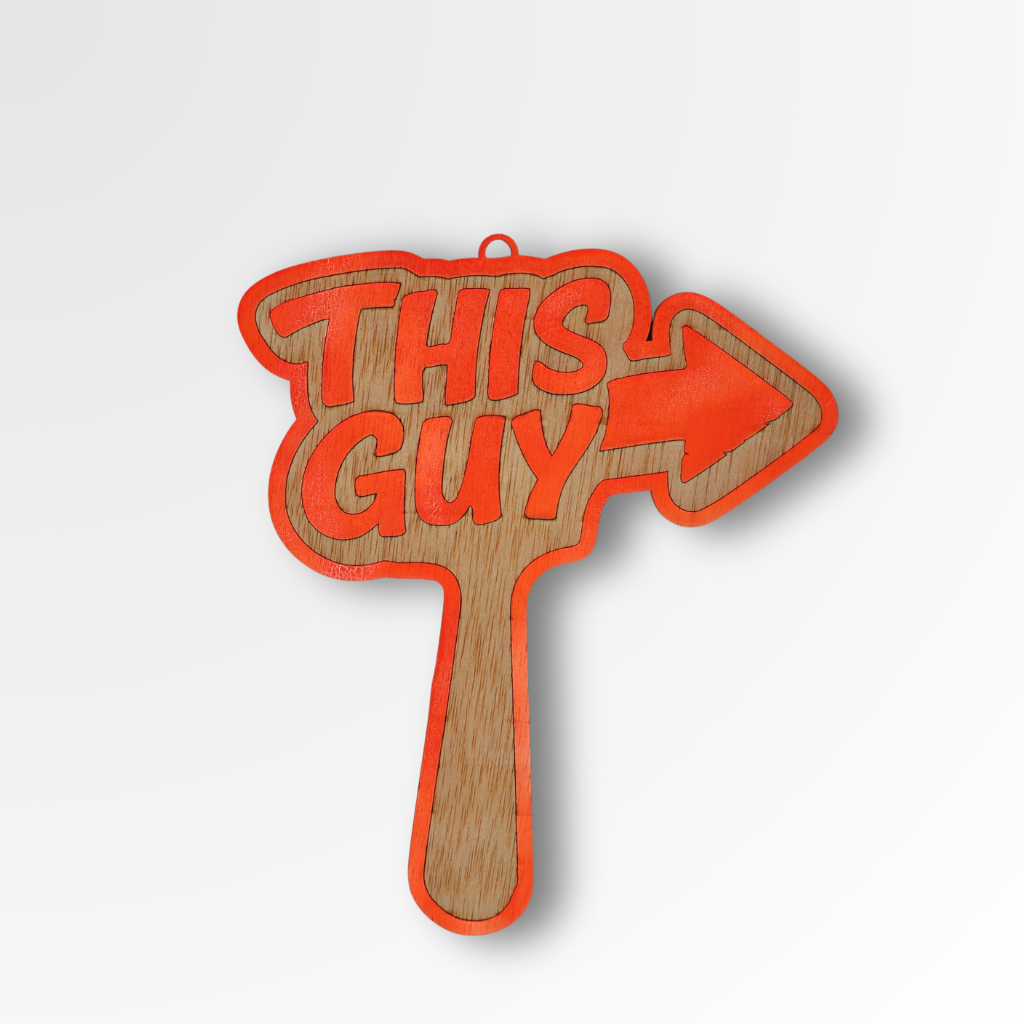 Paddle de fiesta "This Guy" - "This Girl" - Madera natural