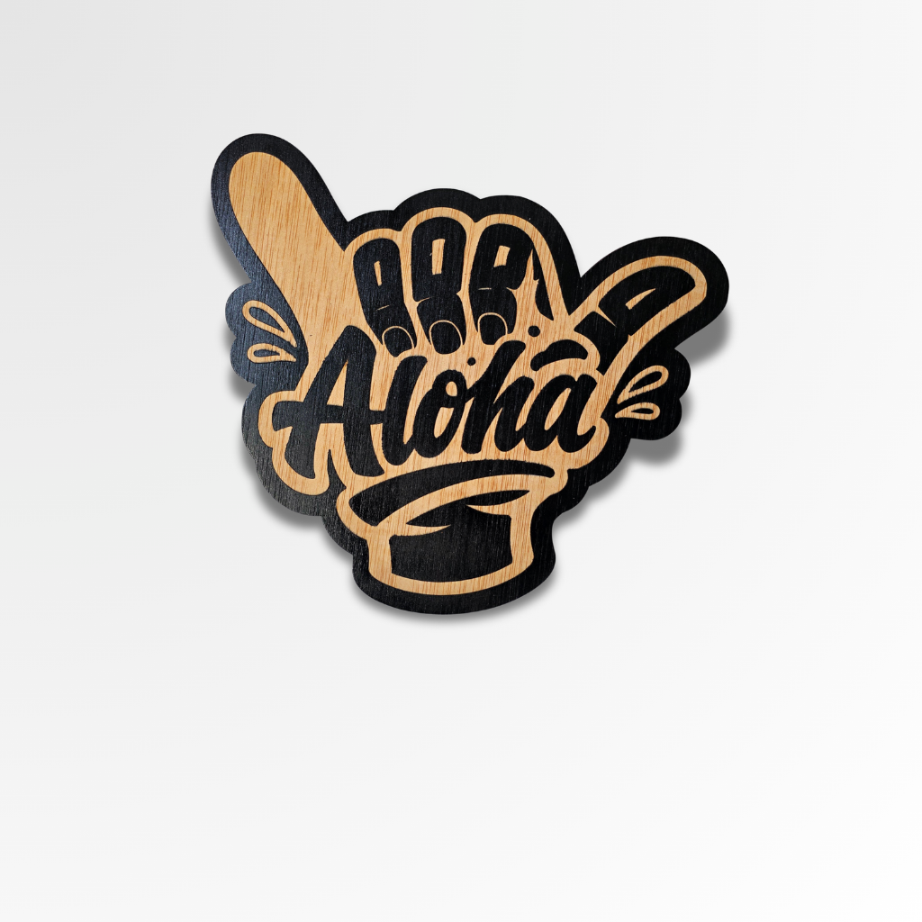 Decoración de pared "Aloha"- Madera natural