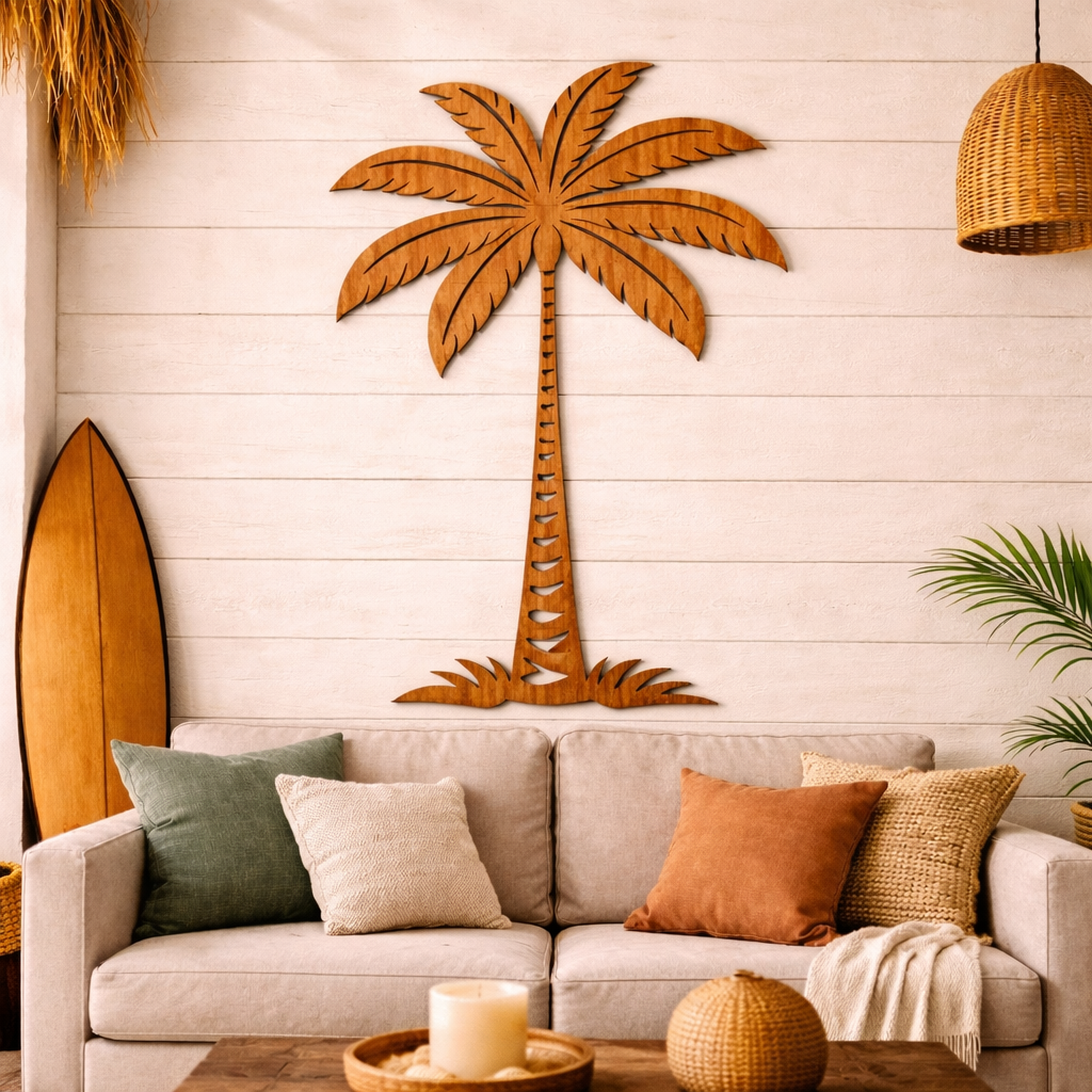 Arte mural “Palmera” - Madera natural