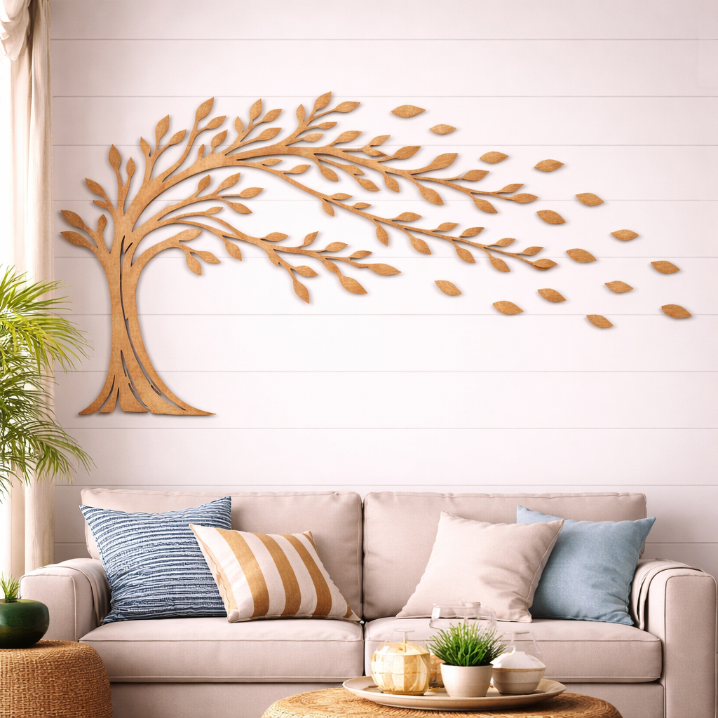 Arte mural "Árbol decorativo" - Madera natural