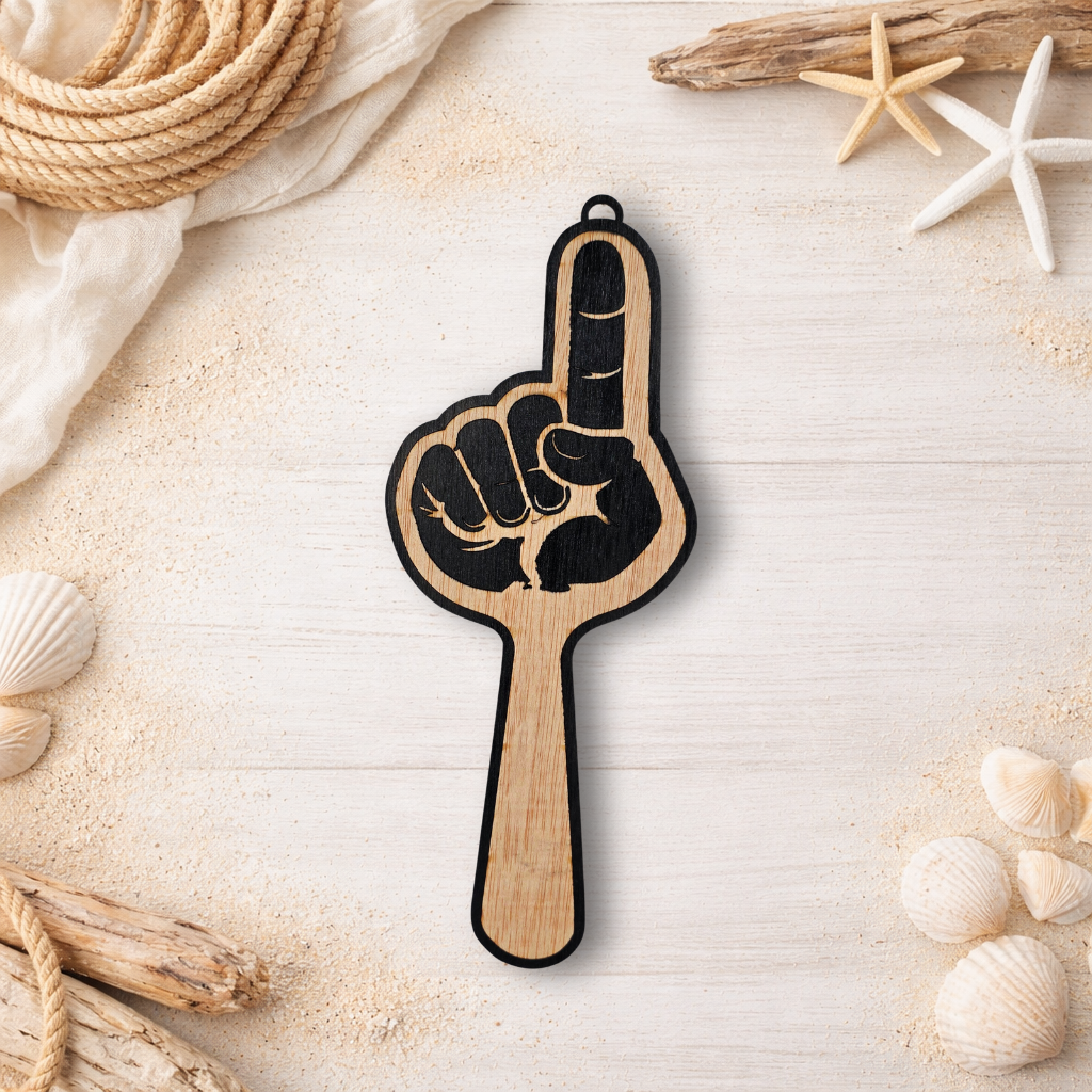 Paddle de fiesta "Pointing Hand" - Madera natural