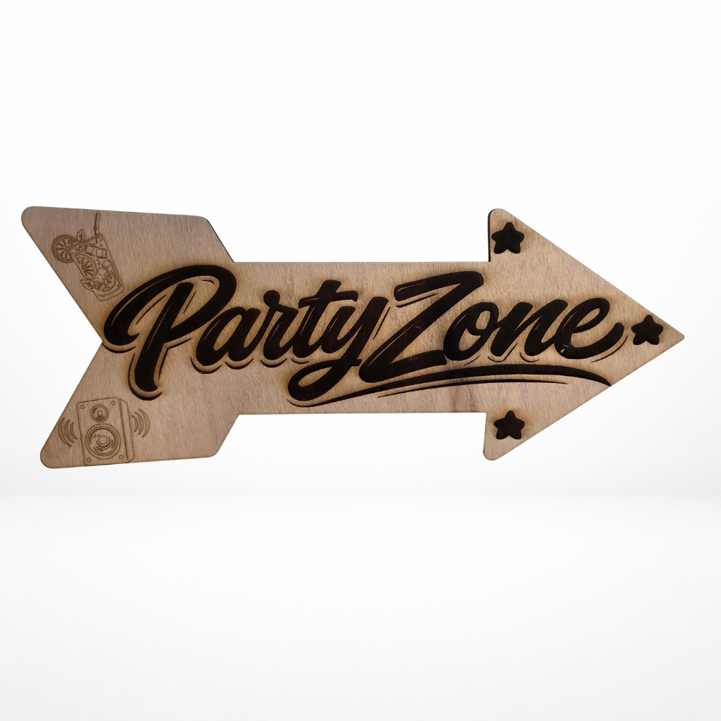 Cartel decorativo de madera “Party Zone”