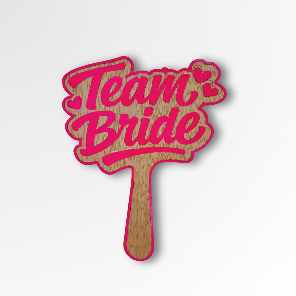 Paddle de fiesta "Team Bride" - Madera natural