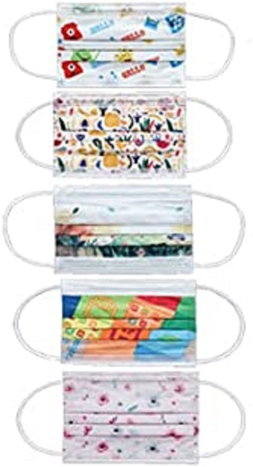 BYD CARE Kids 3-Ply Disposable Face Mask – Cartoon Design, 50 pcs