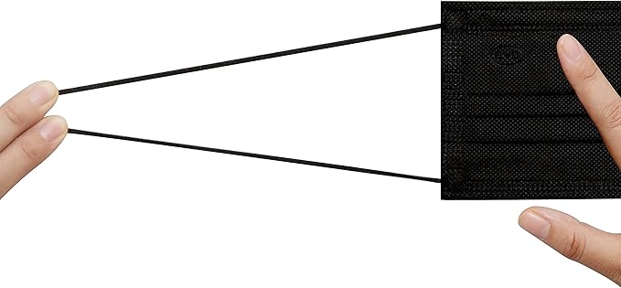 BYD CARE 3-Ply Black Color Single-use Face Mask, Box of 50 PCs