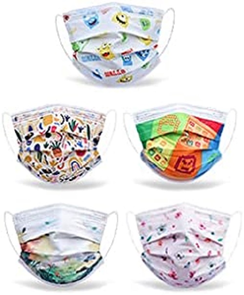BYD CARE Kids 3-Ply Disposable Face Mask – Cartoon Design, 50 pcs