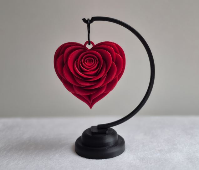 Yakamoz 3D  Askıda gül Objesi