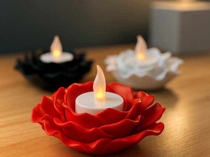 Gül Şeklinde Mumluk