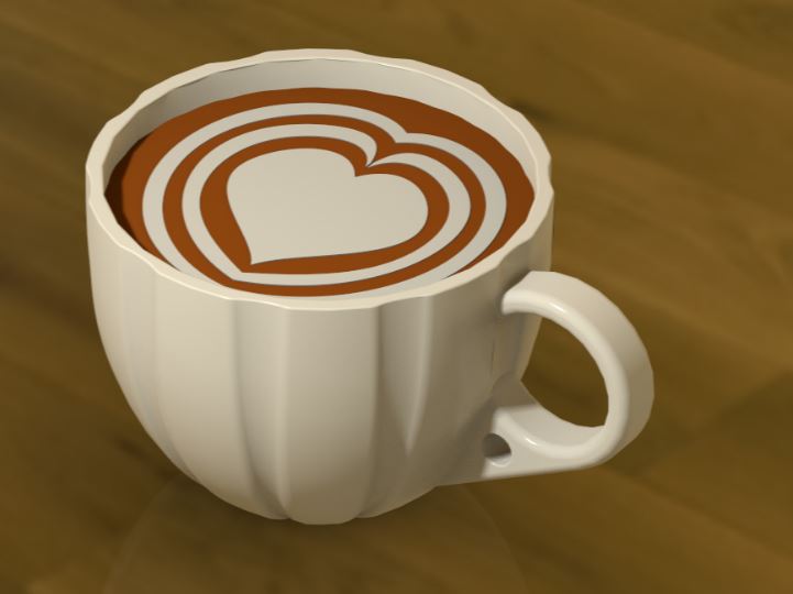 40 mm.Minyatür Kalpli Latte Fincanı 