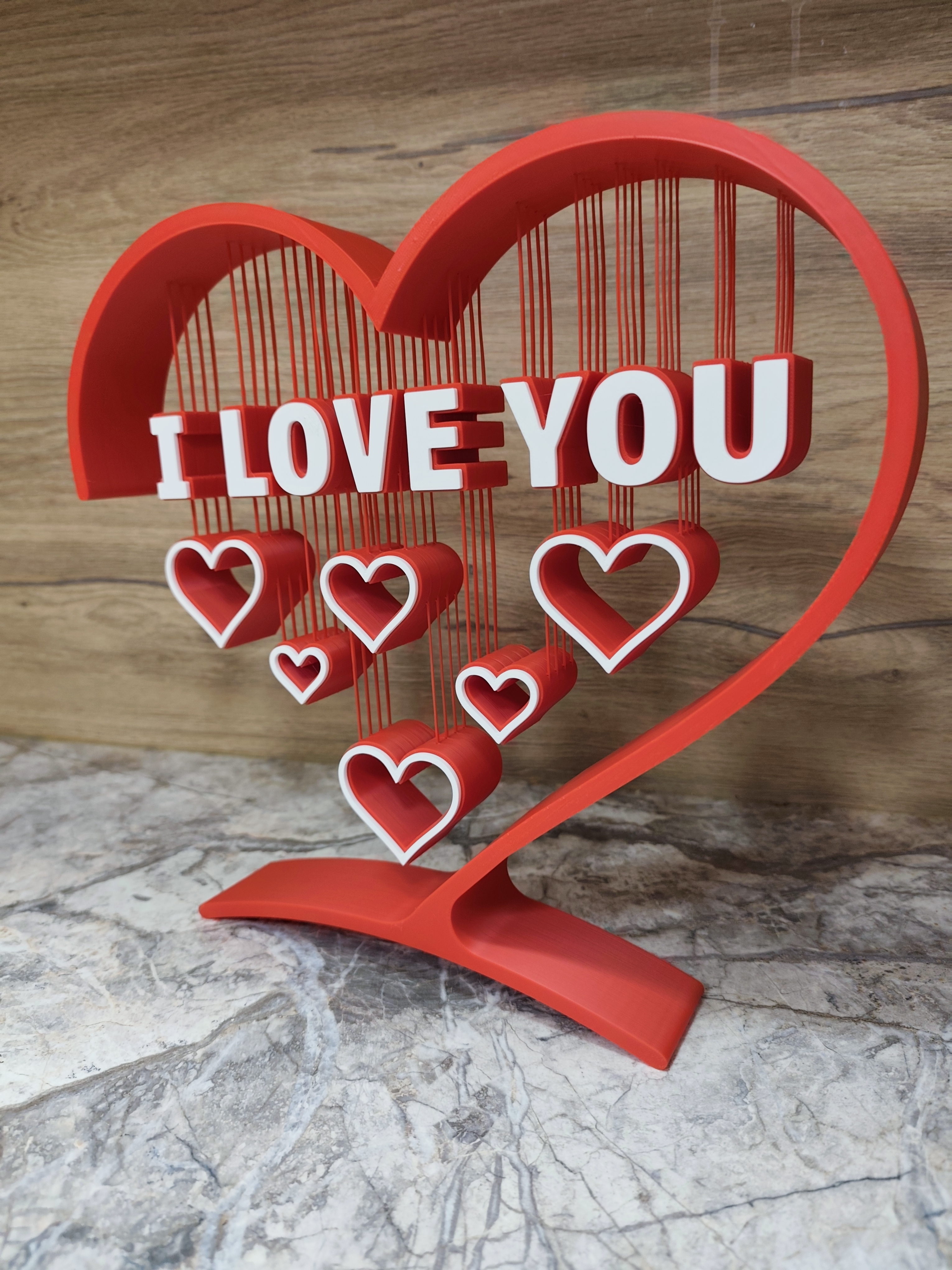 Dekoratif Kalpli 'I Love You' Masa Süsü