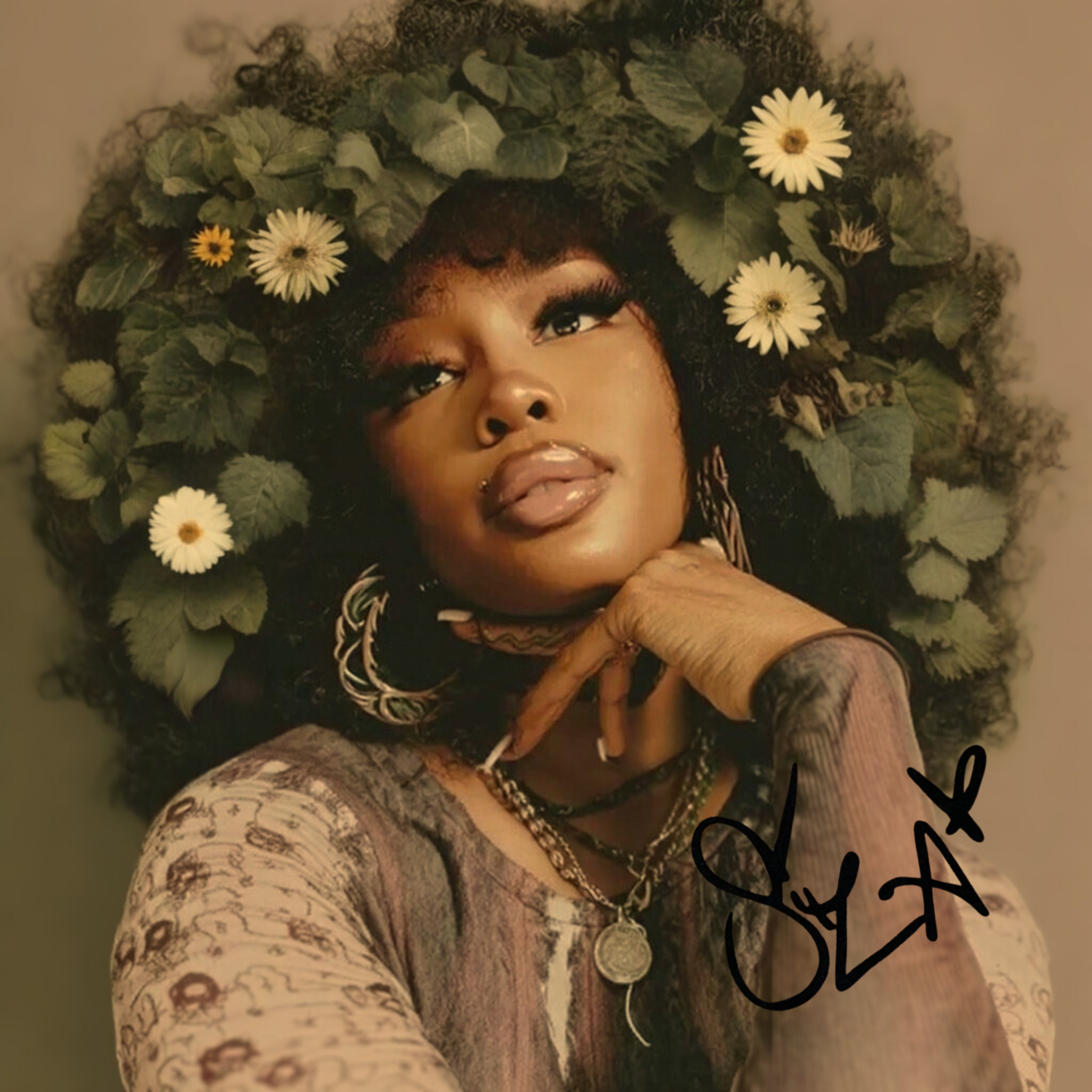 Vintage Artist Boho Floral Soul Sweatshirt | Artistic Retro Graphic Crewneck | Cozy Aesthetic Fall Fashion Pullover