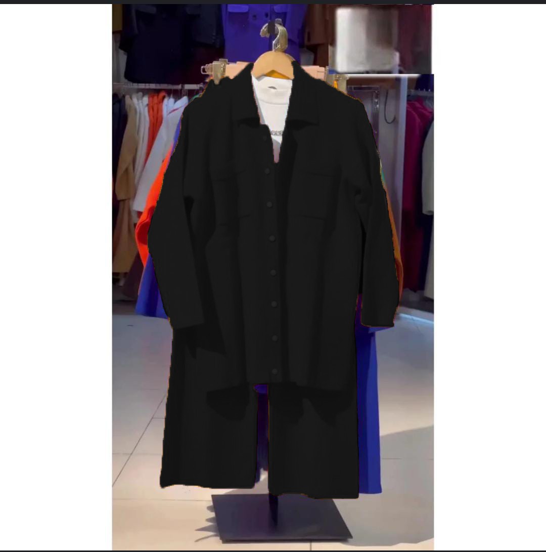 Black Oversized Shirt Dress