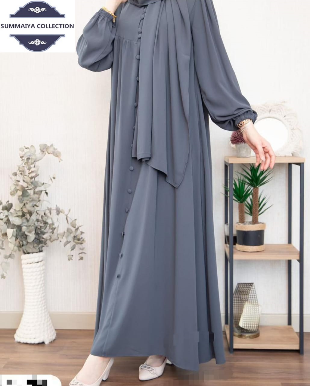 Elegant Grey Abaya