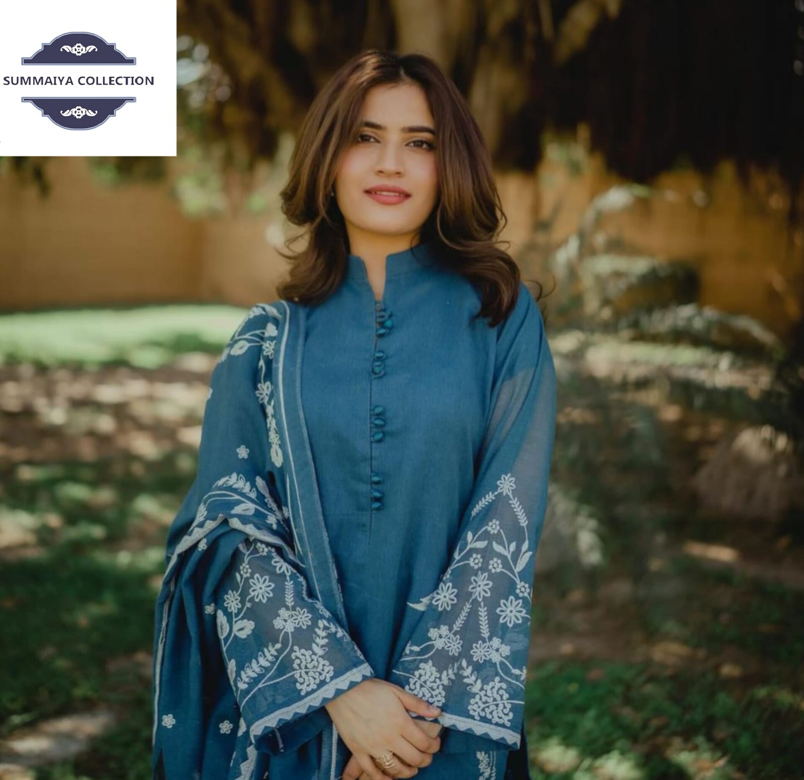 Blue Embroidered Lawn Suit