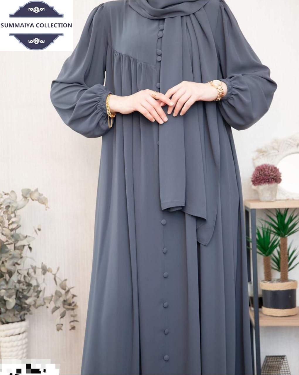 Elegant Grey Abaya
