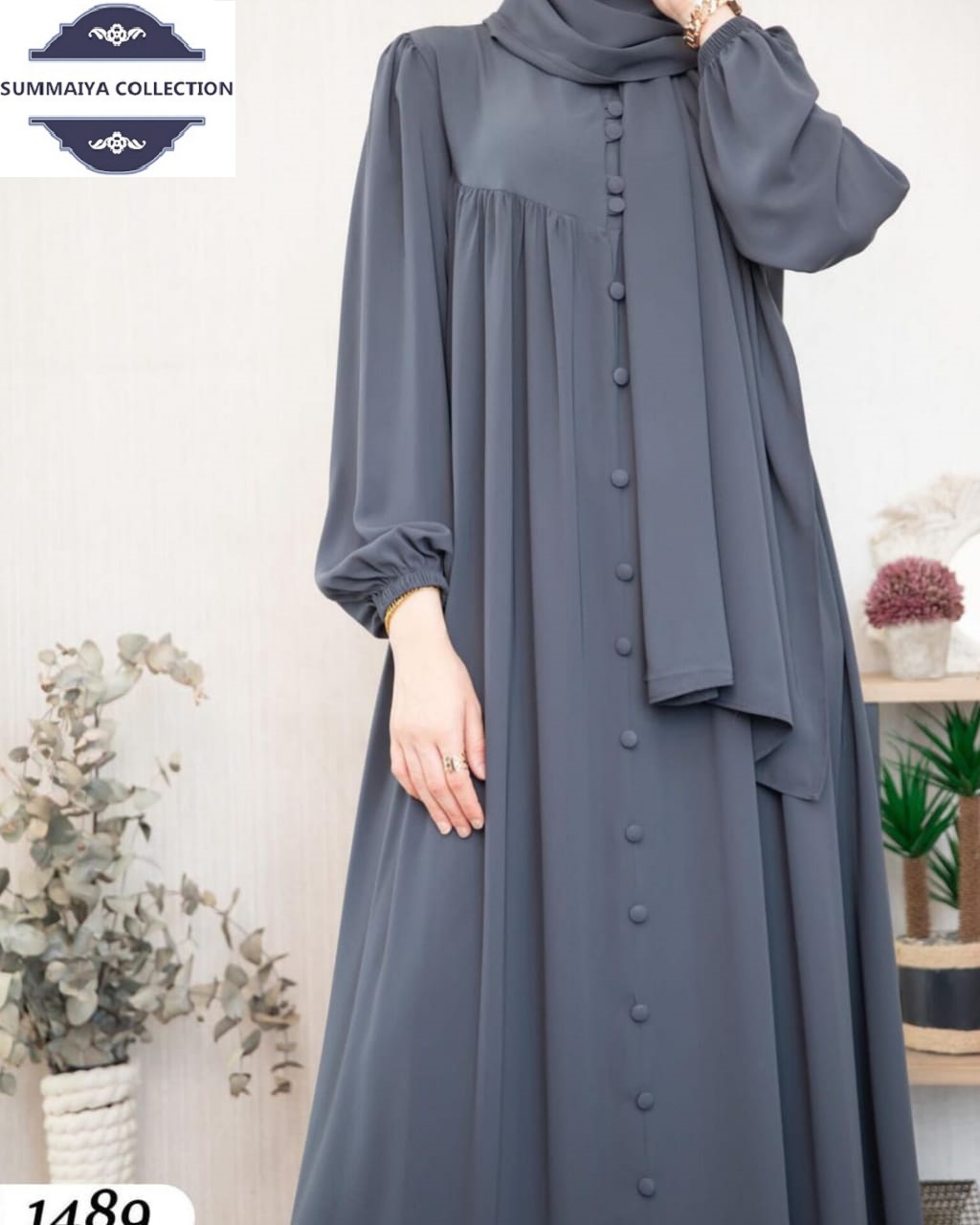 Elegant Grey Abaya