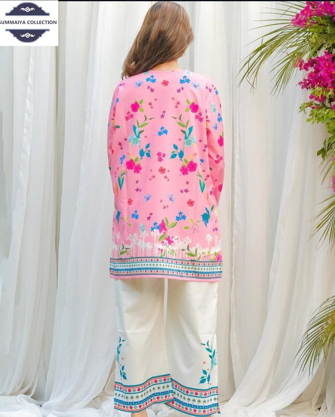 Pink Floral Kurti Set