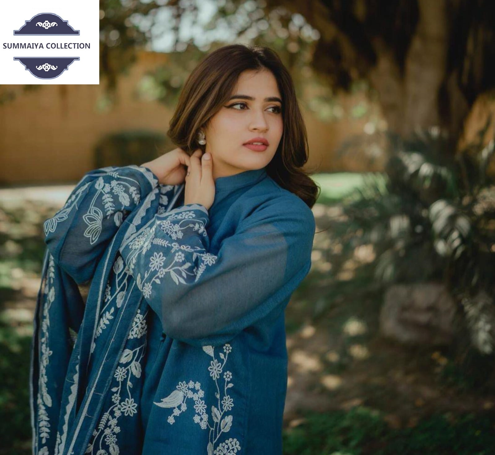 Blue Embroidered Lawn Suit