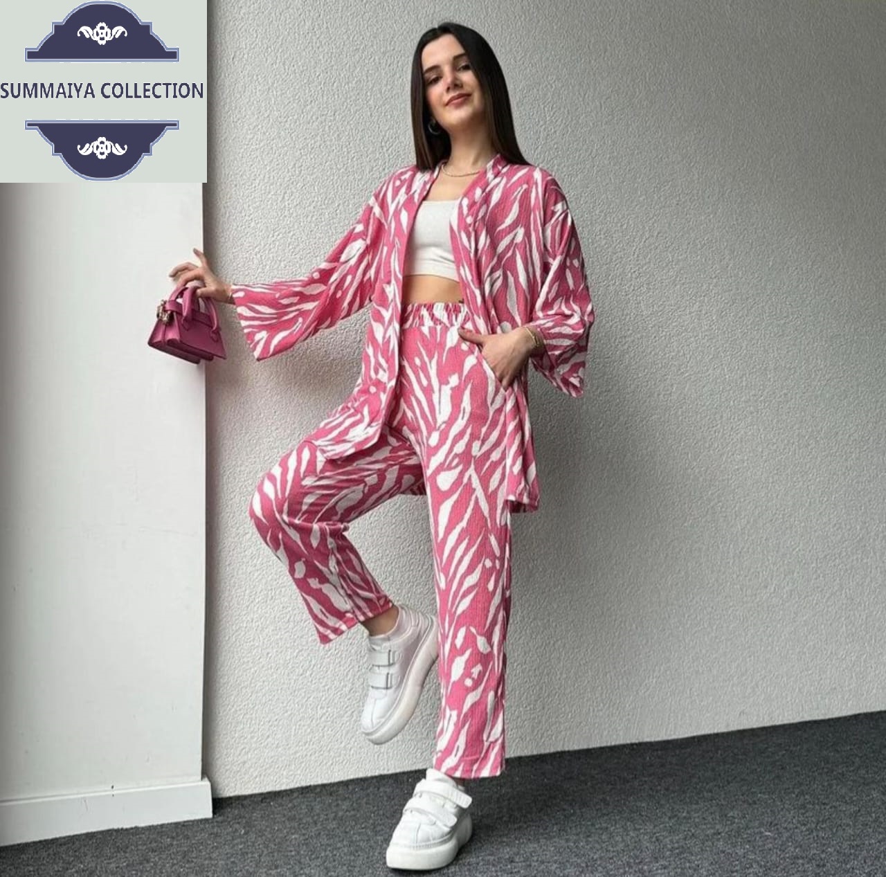 Green Patterned Women's Suit Set