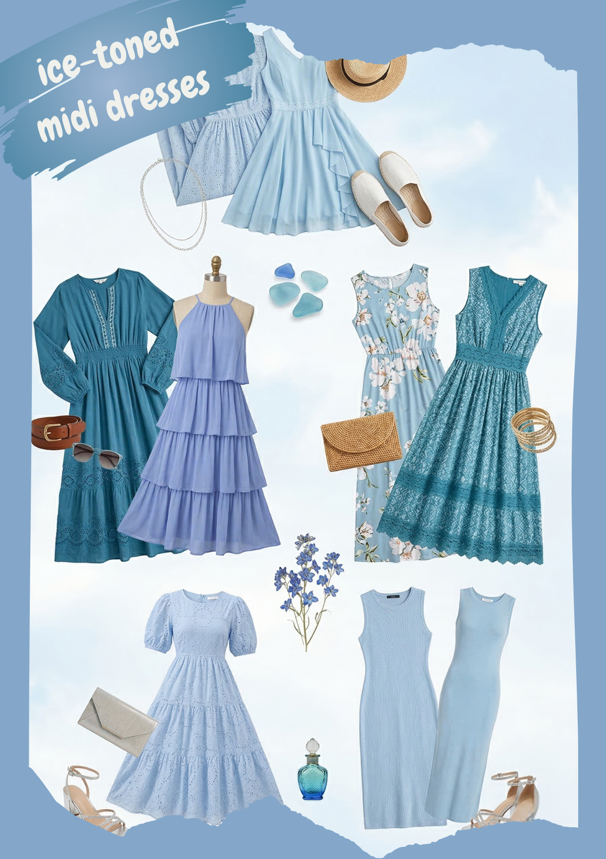 Ice-Toned Midi Dresses