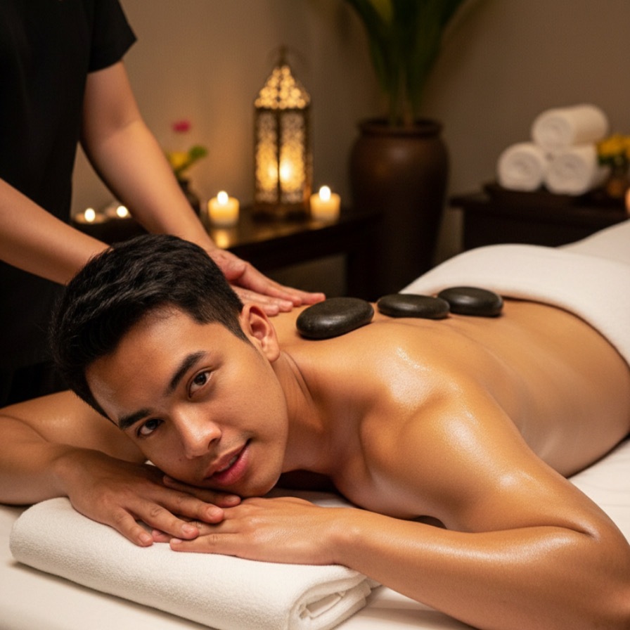 Deep tissue Massage with Hot Stone 