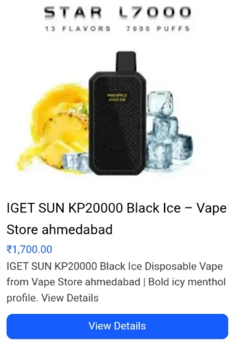 IGET SUN KP20000 Black Ice Vape