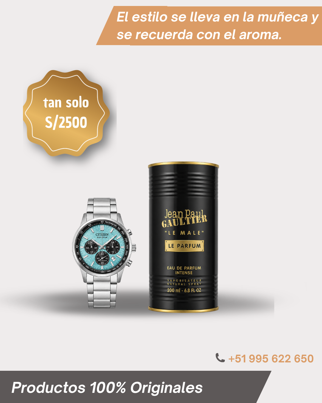 Reloj Citizen eco-drive titanium y Perfume Jean Paul Gaultier
