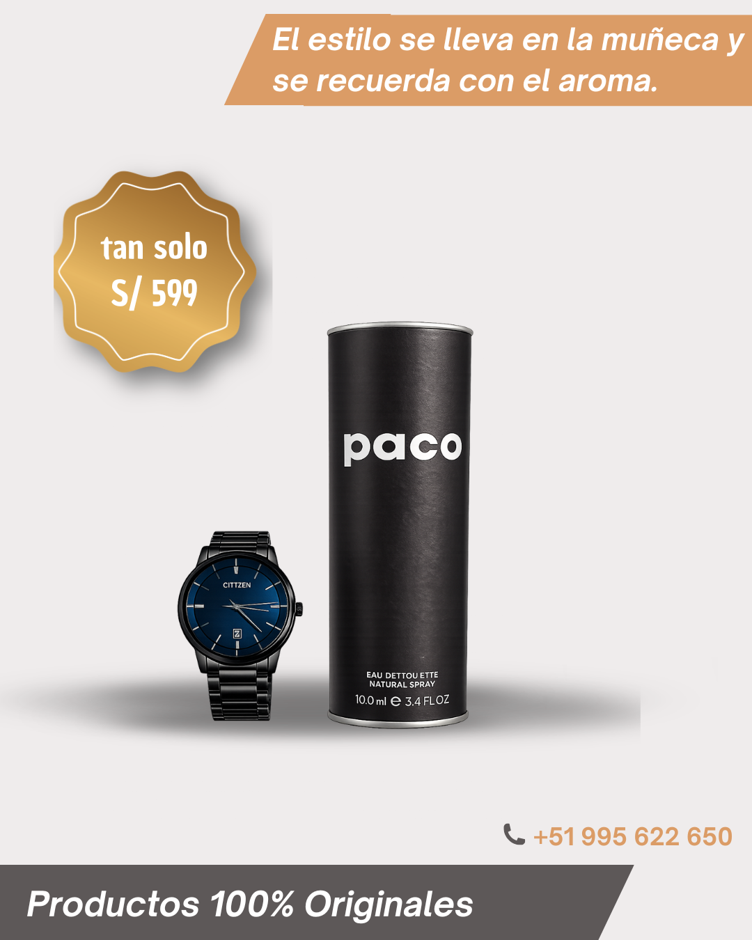 Reloj citizen black edition y Perfume Paco