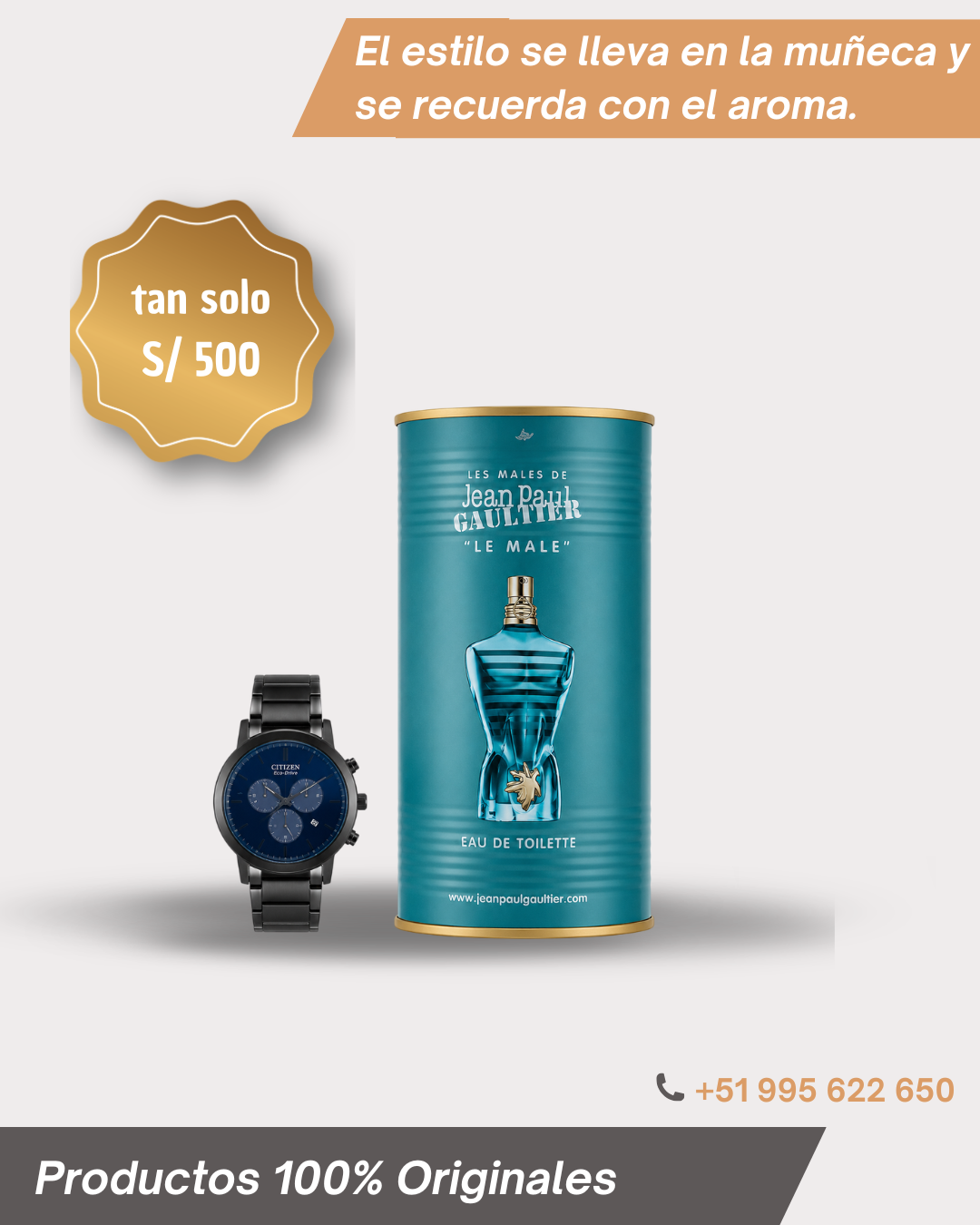 Reloj citizen ecodrive black y Perfume Jean Paul Gaultier