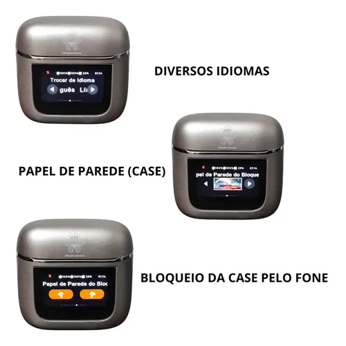 Fone De Ouvido TWS Visor Touch Screen Bluetooth 5.3