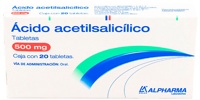 ACIDO ACETILSALICILICO 20 TAB 500 MG