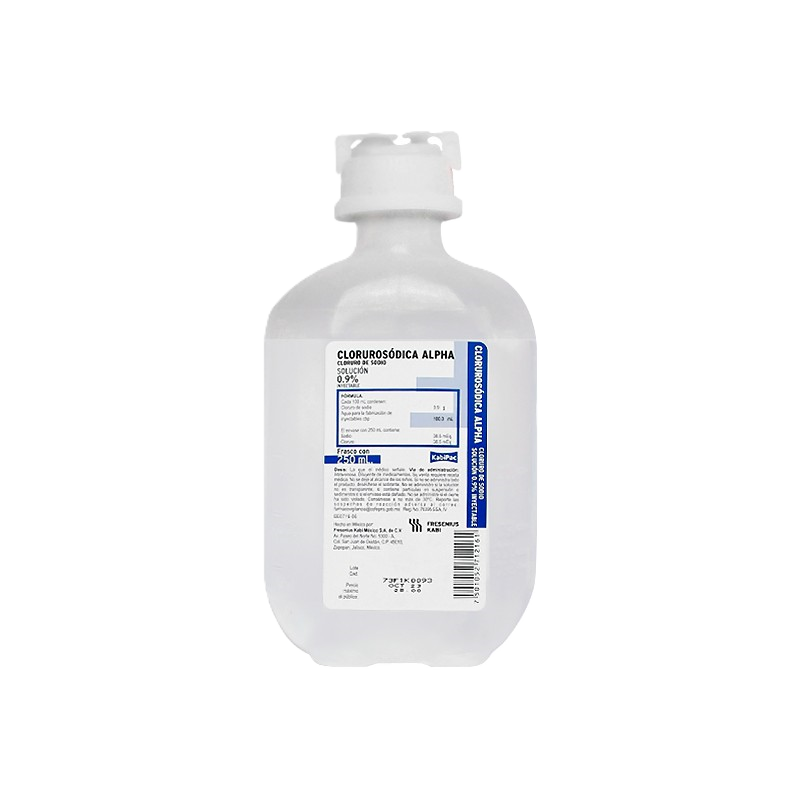 CLORURO DE SODIO ALPHA SOL INY 0.9% FCO.250ML
