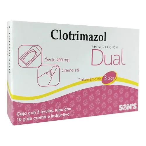 CLOTRIMAZOL DUAL 3 OVUS 200MG 1 CMA 10G 1%