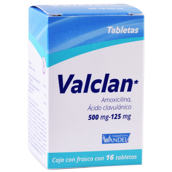 VALCLAN 16 TAB 500/125MG