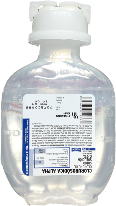 CLORURO DE SODIO ALPHA SOL INY 0.9% FCO. 100ML