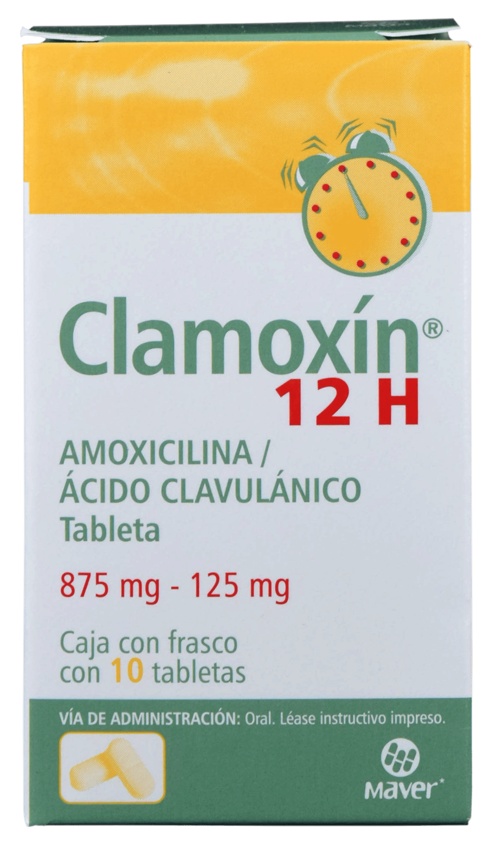 CLAMOXIN 12H 10 TAB 875/125 MG