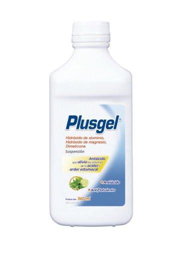 PLUS GEL SOLUCION 200/185/50MG/5/360