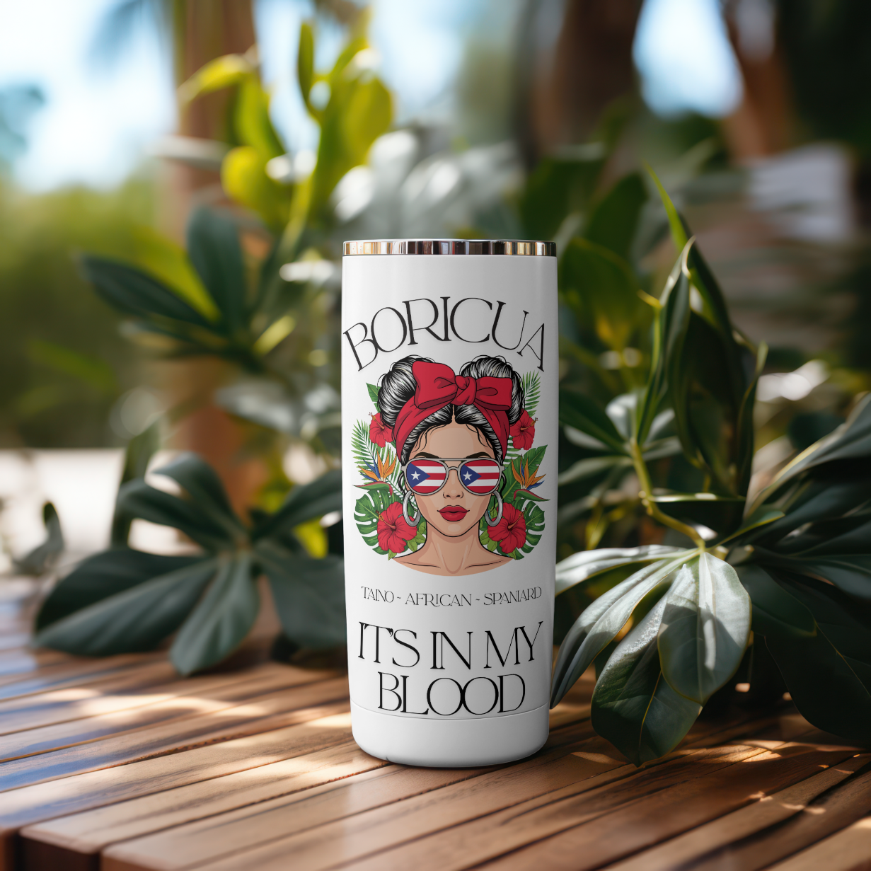 Boricua Floral Tumbler
