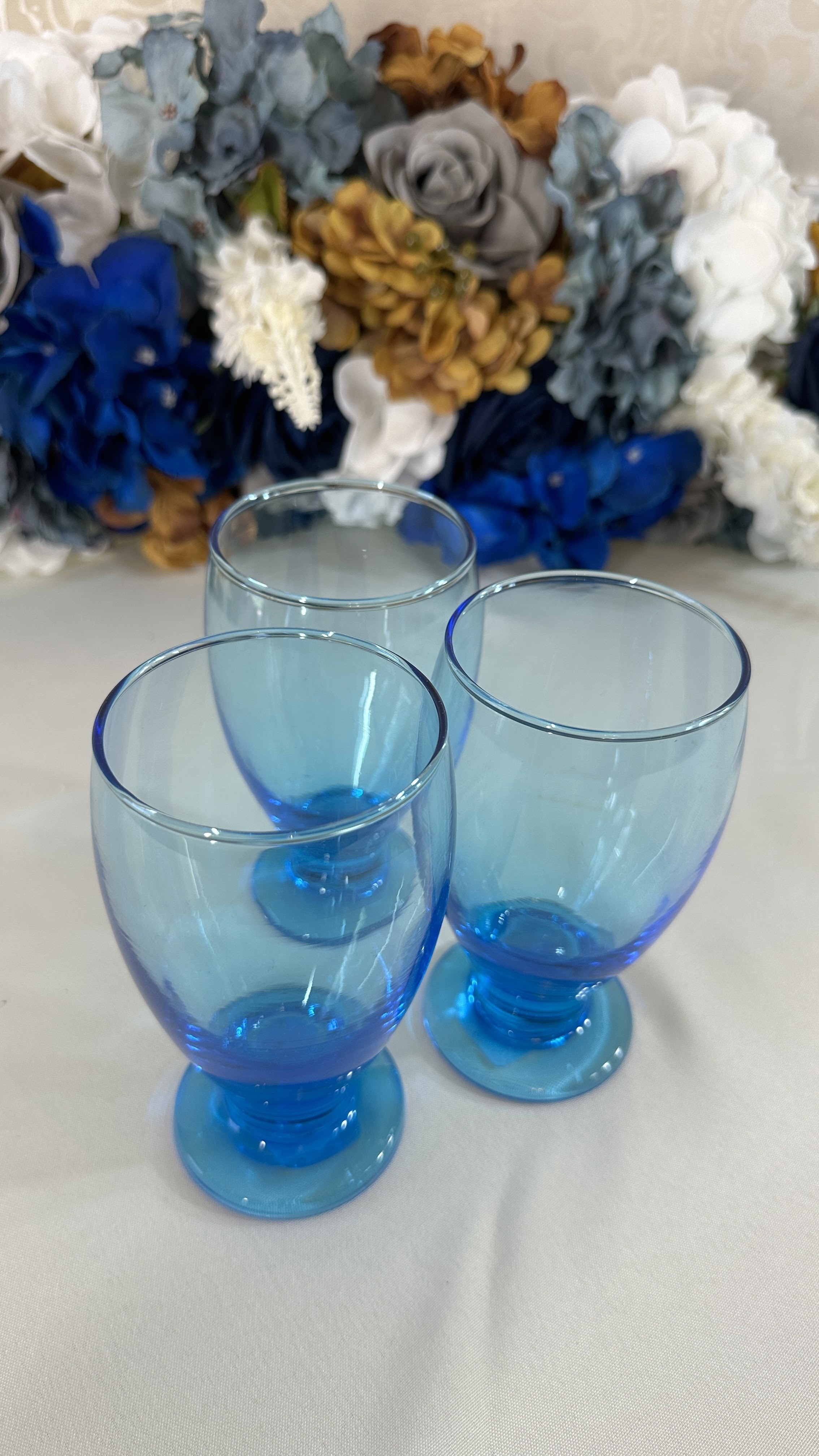 Blue Glass Goblet Set
