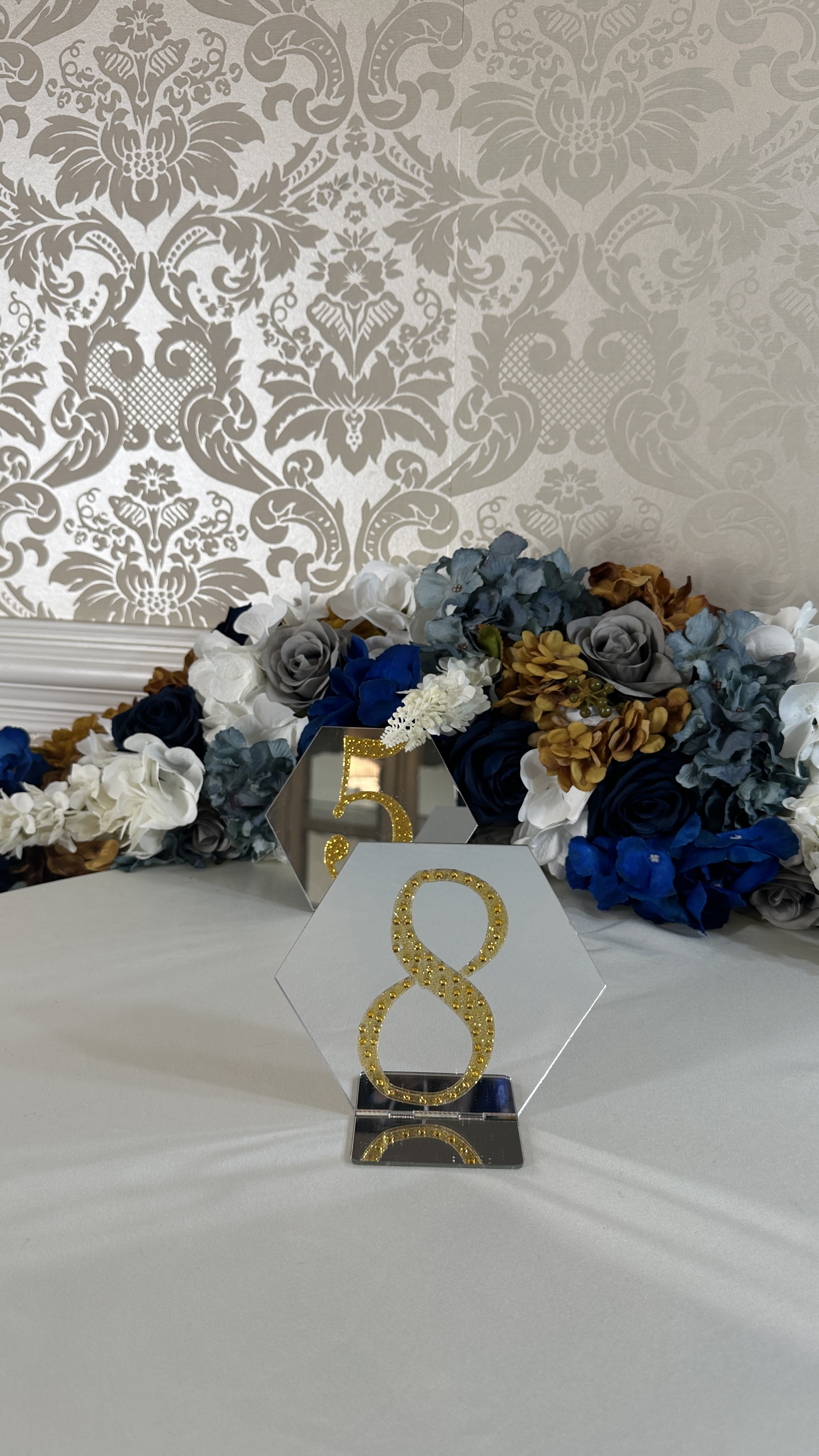 Hexagon Table Number Sign