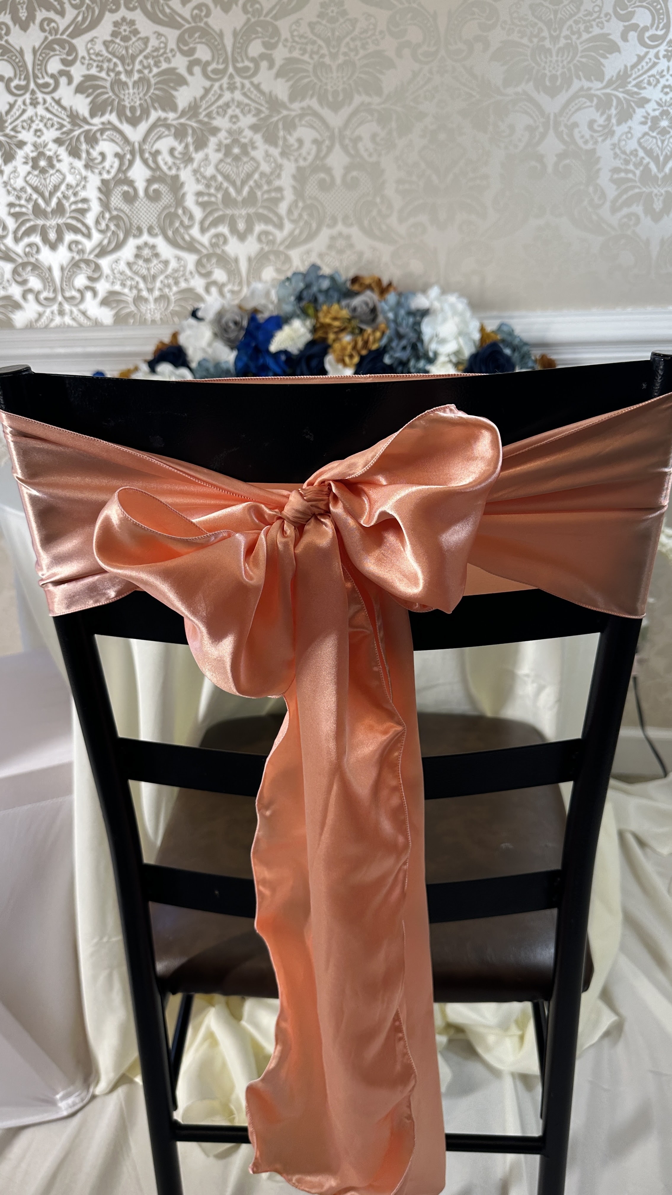 Peach Satin Chair Sash