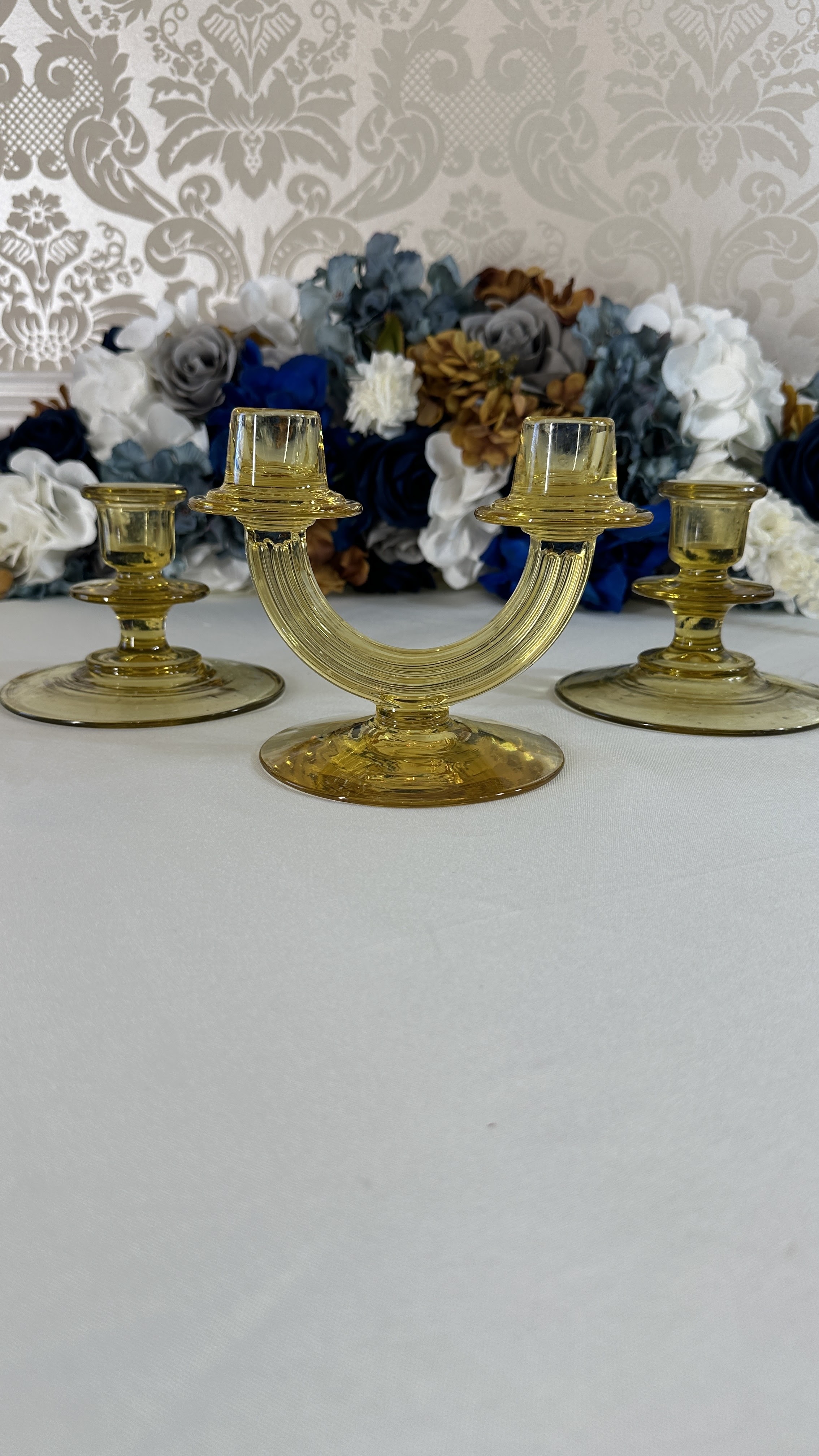 Vintage Glass Candle Holders