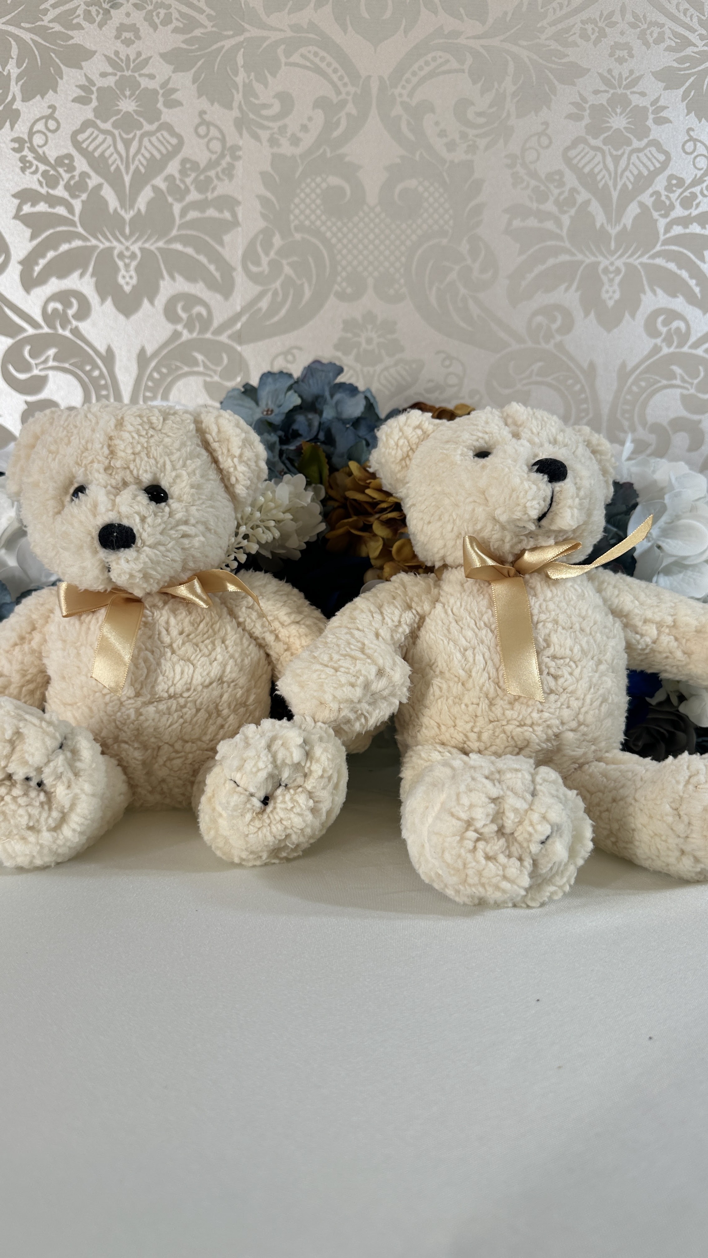 Cream Plush Teddy Bear Pair