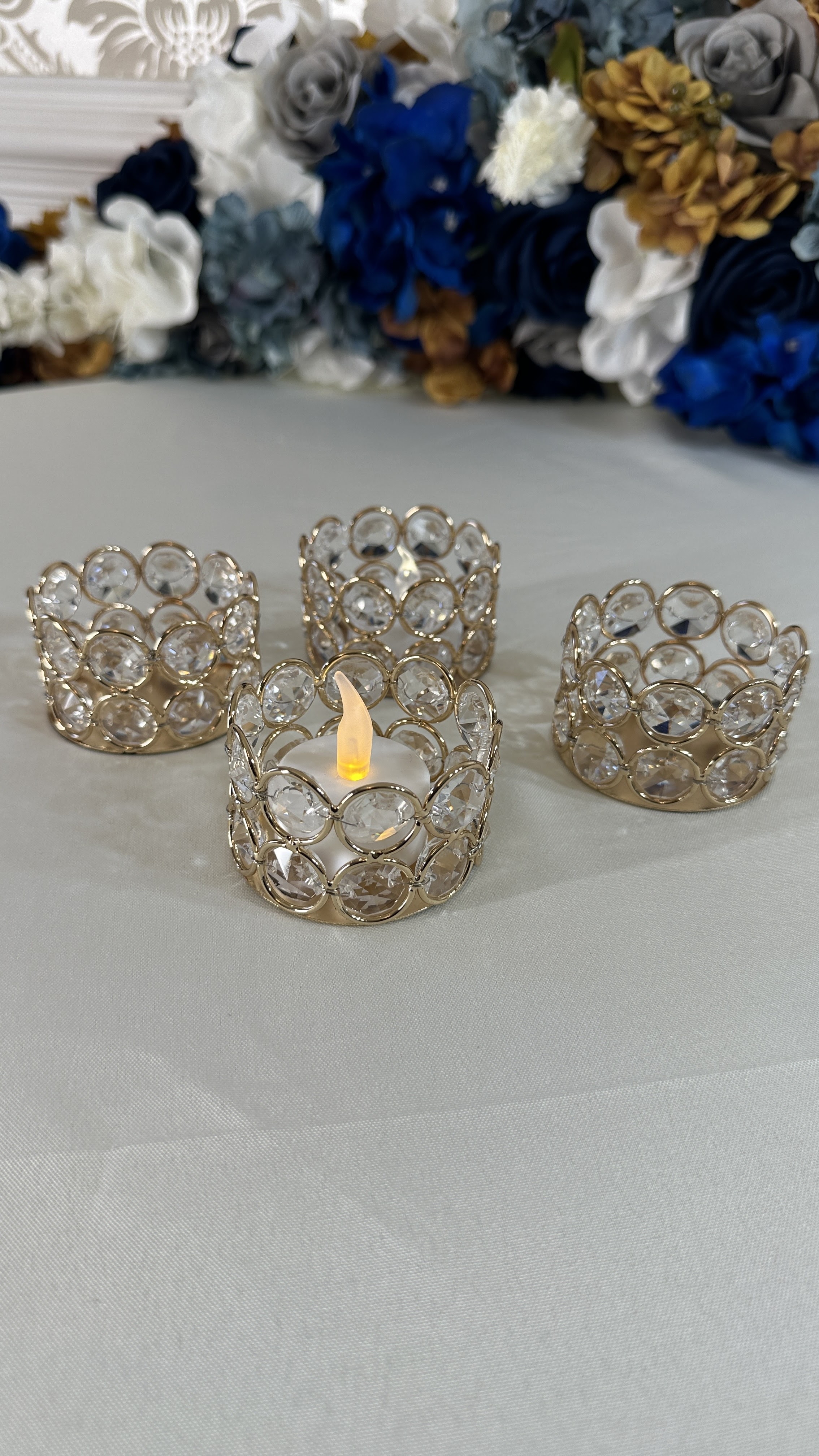 Crystal Tealight Holders Set