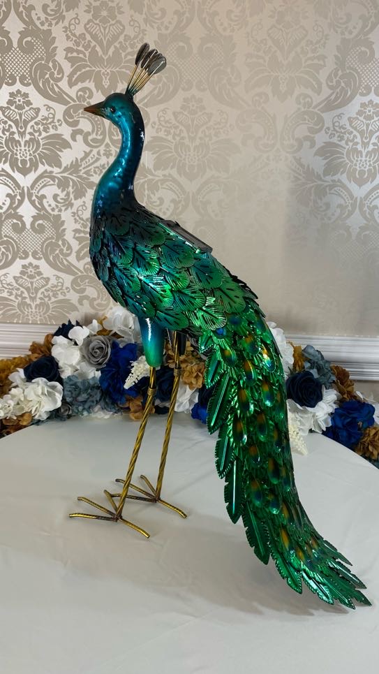 Metal Peacock Sculpture