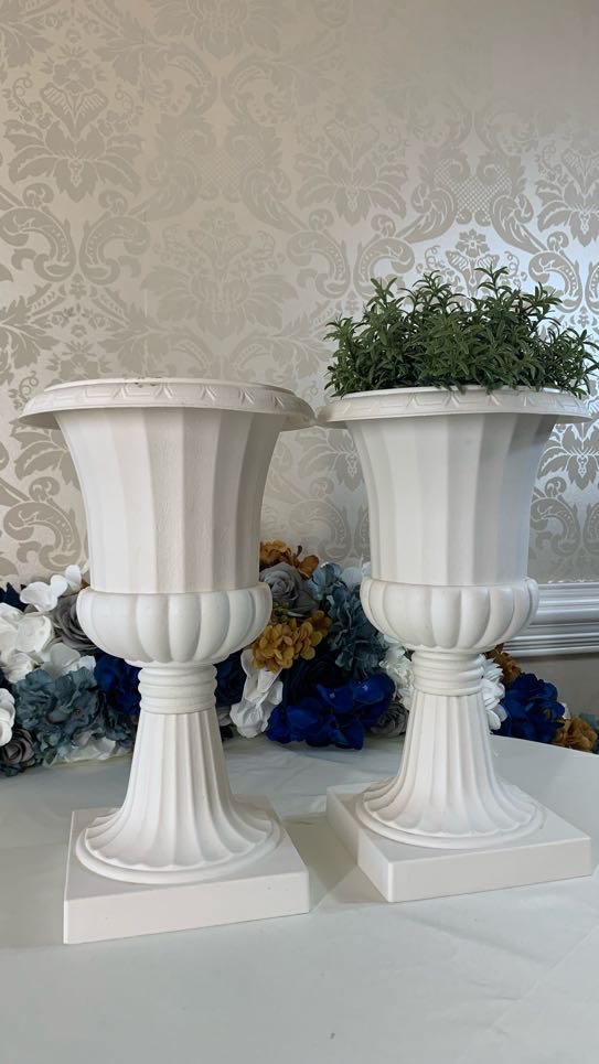 White Urn Planters
